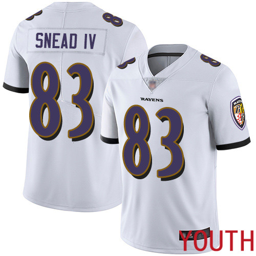 Baltimore Ravens Limited White Youth Willie Snead IV Road Jersey NFL Football #83 Vapor Untouchable